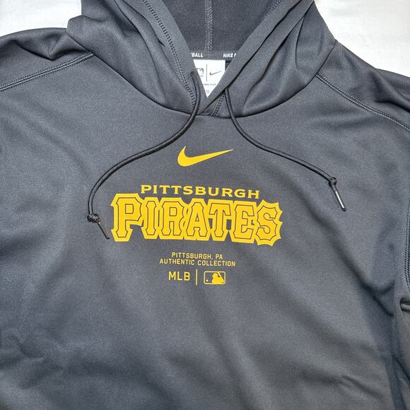 Nike Pittsburgh Pirates Hoodie Sweatshirt Mens XXL Black MLB Baseball Therma Fit - Picture 2 of 13
